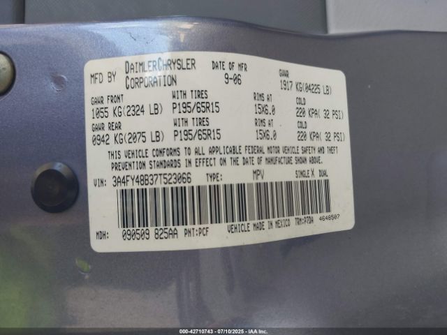 2007 CHRYSLER PT CRUISER 3A4FY48B37T523066 Photo 8