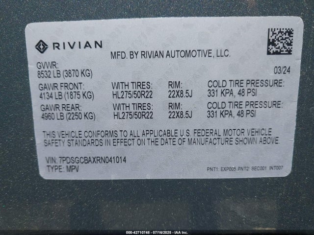 Rivian 2024 2024 7PDSGCBAXRN041014 Image 9