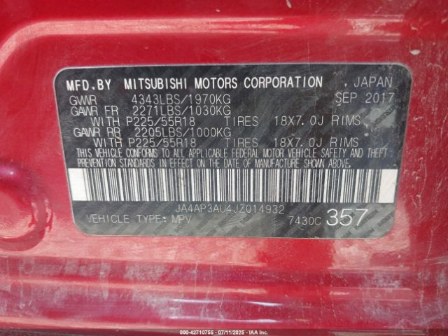 2018 MITSUBISHI OUTLANDER SPORT JA4AP3AU4JZ014932 Photo 8