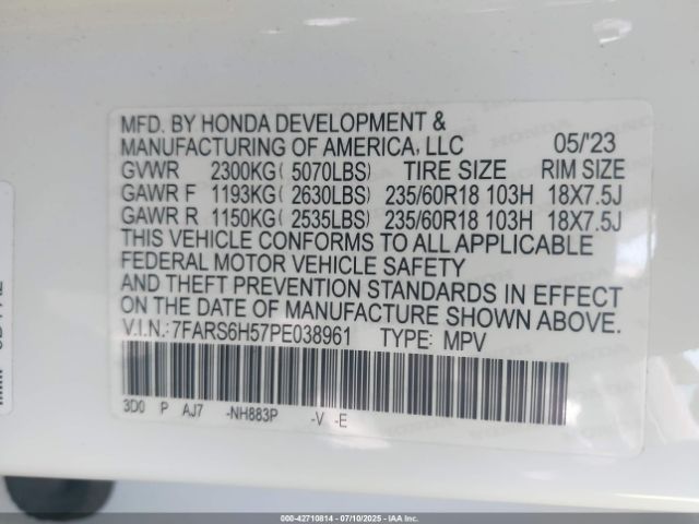 2023 HONDA CR-V HYBRID 7FARS6H57PE038961 Photo 8
