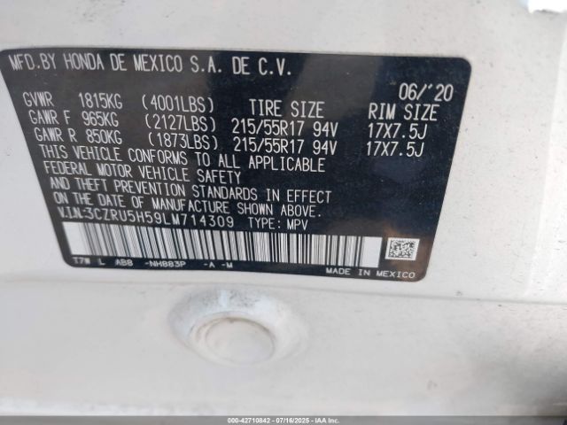 2020 HONDA HR-V 3CZRU5H59LM714309 Photo 8