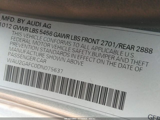 2013 AUDI A7 WAU2GAFC0DN075637 Photo 8