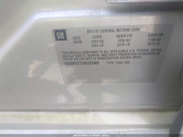 2008 CADILLAC CTS 1G6DF577180193466 Photo 8