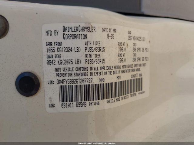 2006 CHRYSLER PT CRUISER 3A4FY58B26T207727 Photo 8