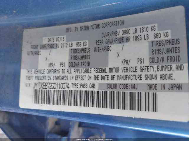 2016 MAZDA CX-3 JM1DKBB72G0110074 Photo 8