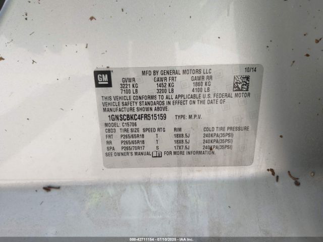 2015 CHEVROLET TAHOE 1GNSCBKC4FR515159 Photo 8