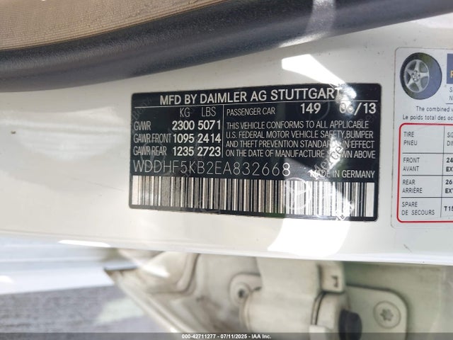 WDDHF5KB2EA832668 Mercedes-Benz 2014