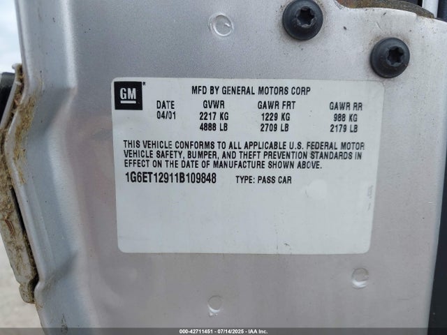 2001 CADILLAC ELDORADO 1G6ET12911B109848 Photo 8