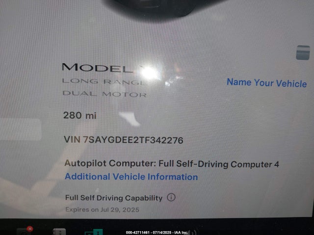 7SAYGDEE2TF342276 Tesla Model Y