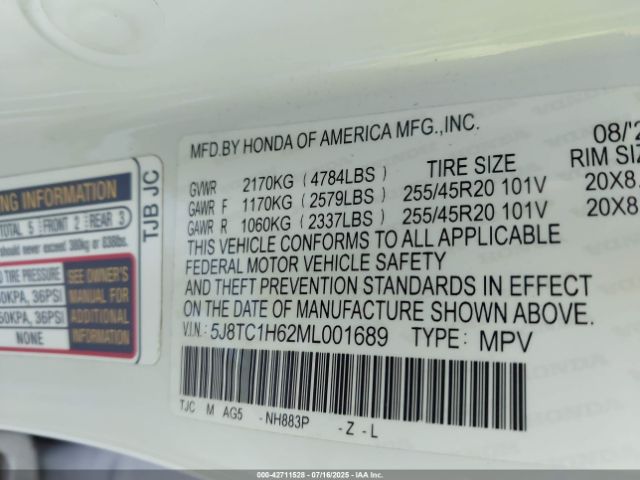 2021 ACURA RDX 5J8TC1H62ML001689 Photo 8