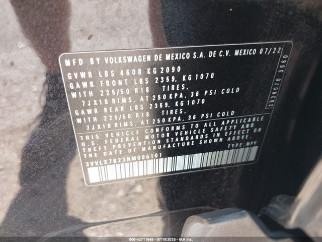 3VVLX7B23NM096101 Volkswagen tsi