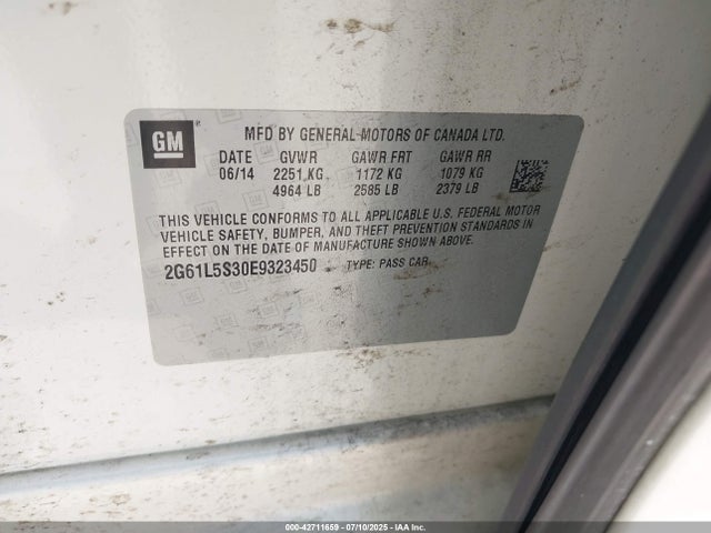 2014 CADILLAC XTS 2G61L5S30E9323450 Photo 8