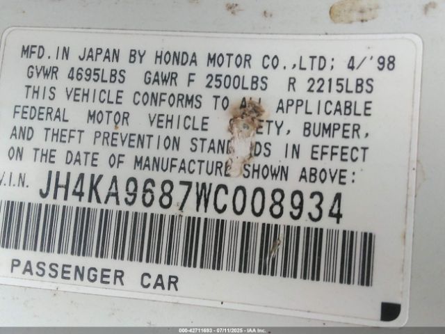 1998 ACURA RL JH4KA9687WC008934 Photo 8