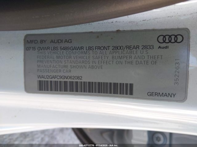 2016 AUDI A7 WAU2GAFC9GN062082 Photo 8