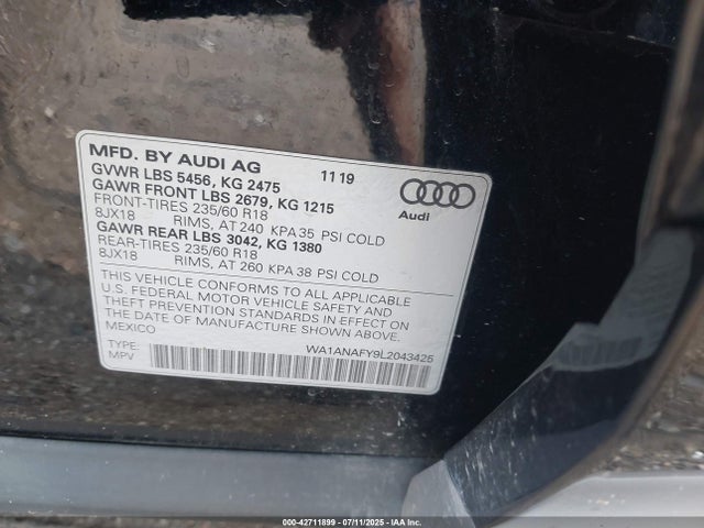 2020 AUDI Q5 WA1ANAFY9L2043425 Photo 8