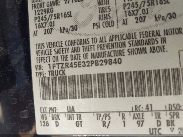 2002 FORD RANGER 1FTZR45E32PB29840 Photo 8