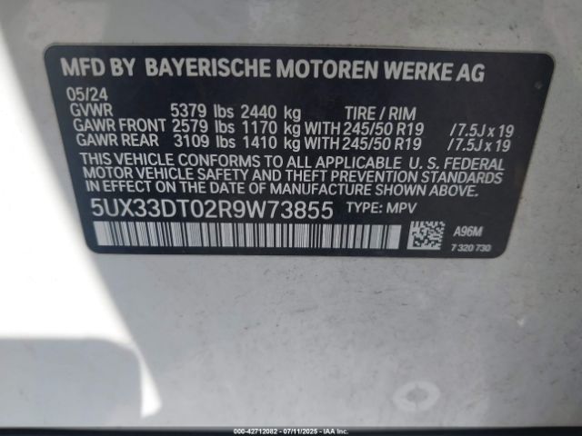 2024 BMW X4 5UX33DT02R9W73855 Photo 8