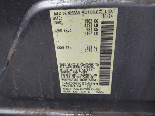 Nissan Leaf 2015 1N4AZ0CP3FC316444 Image 8