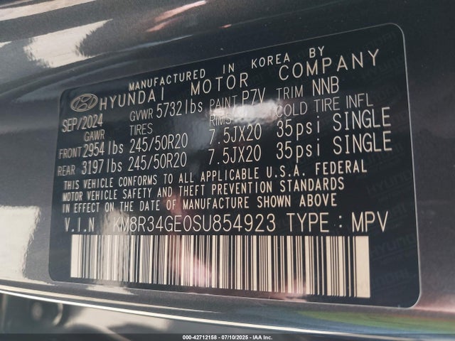 KM8R34GE0SU854923 Hyundai gdi lambda ii
