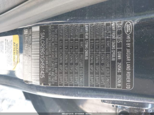 2016 LAND ROVER DISCOVERY SPORT SALCR2BG1GH581425 Photo 8