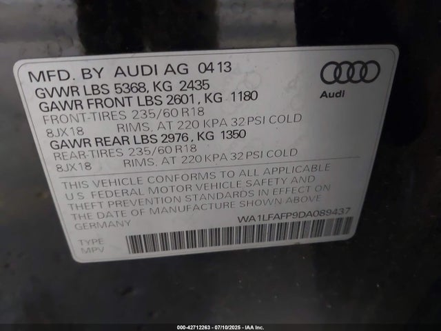2013 AUDI Q5 WA1LFAFP9DA089437 Photo 8