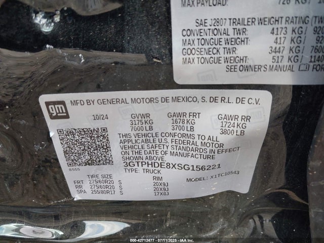 3GTPHDE8XSG156221 GMC lz0