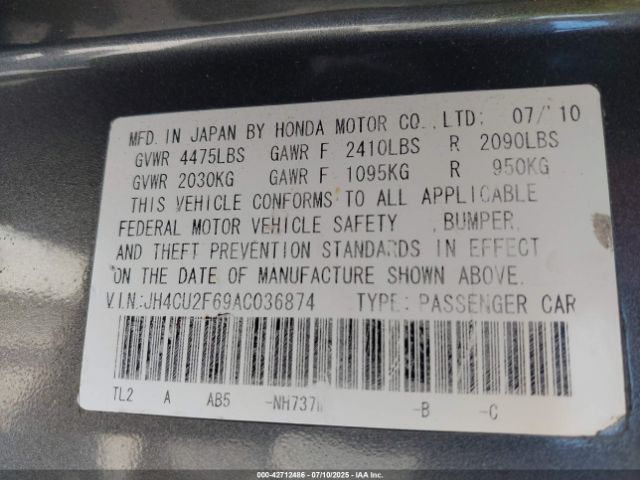 2010 ACURA TSX JH4CU2F69AC036874 Photo 8
