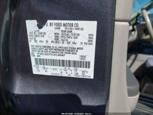 2012 FORD ESCAPE 1FMCU0D77CKC45987 Photo 8