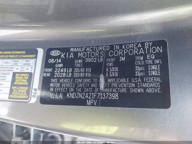 KIA dohc gdi gamma 2015 KNDJN2A21F7137398 Image 9