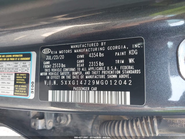5XXG14J29MG012042 KIA t-gdi gamma ii