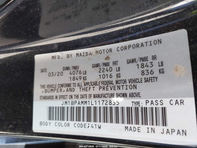 JM1BPAMM1L1172835 Mazda py cylinder deactivation