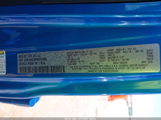 2024 JEEP WRANGLER 1C4PJXEG9RW370965 Photo 8