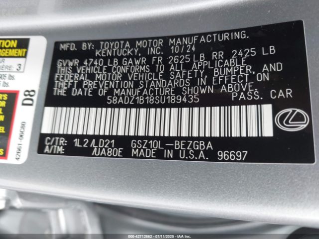 2025 LEXUS ES 350 58ADZ1B18SU189435 Photo 8