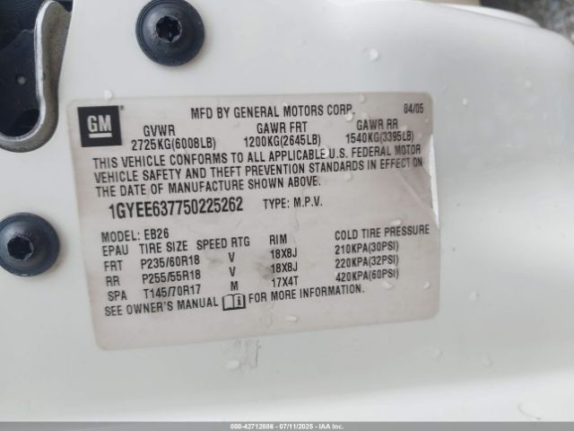 2005 CADILLAC SRX 1GYEE637750225262 Photo 8