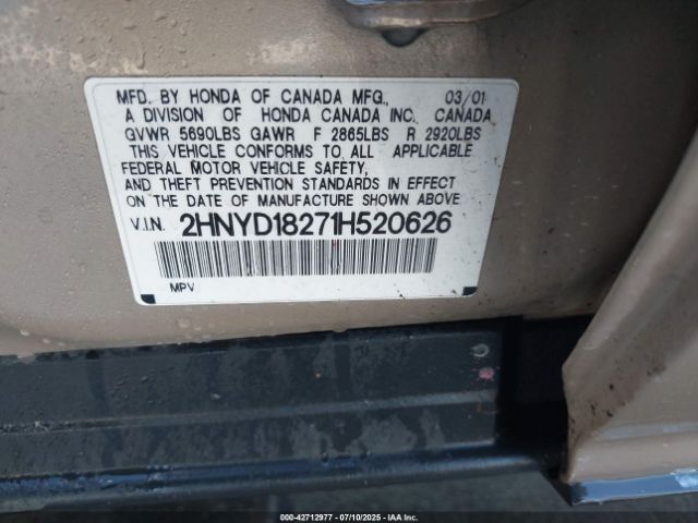 2001 ACURA MDX 2HNYD18271H520626 Photo 8