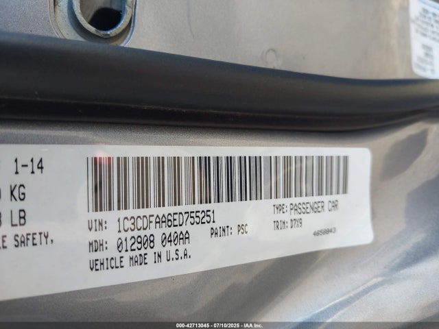 1C3CDFAA6ED755251 Dodge 2014