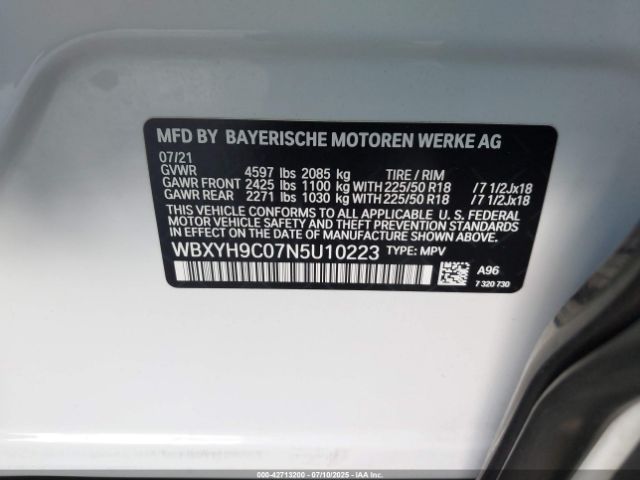 2022 BMW X2 WBXYH9C07N5U10223 Photo 8