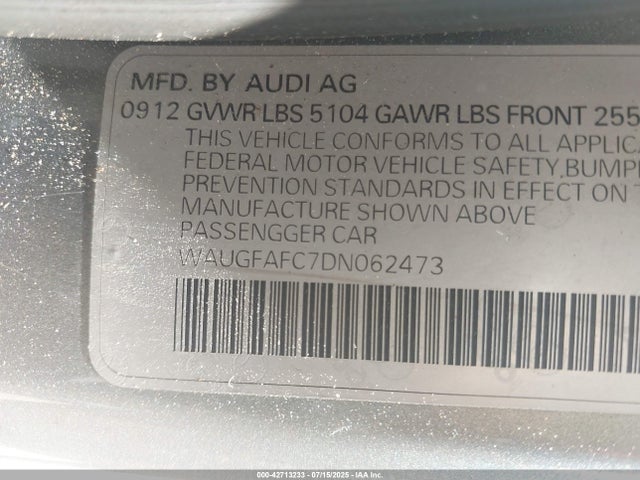 2013 AUDI A6 WAUGFAFC7DN062473 Photo 8