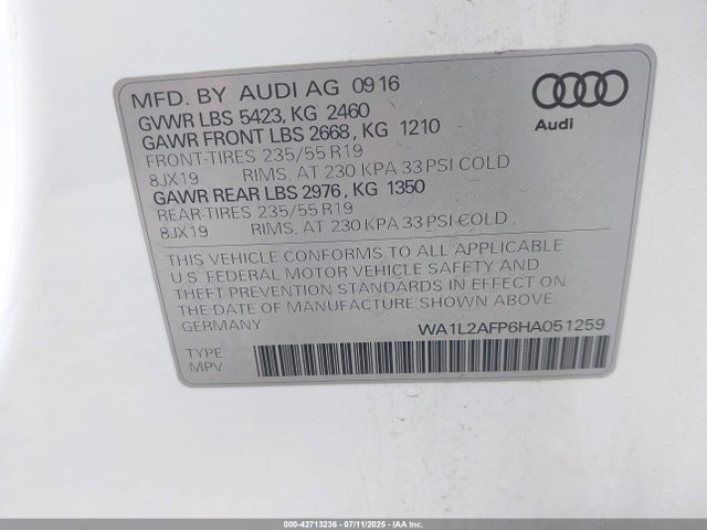 2017 AUDI Q5 WA1L2AFP6HA051259 Photo 8