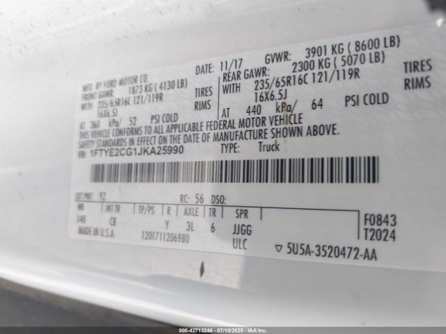 2018 FORD TRANSIT-150 1FTYE2CG1JKA25990 Photo 8