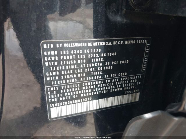 2024 VOLKSWAGEN TAOS 3VVSX7B26RM019370 Photo 8
