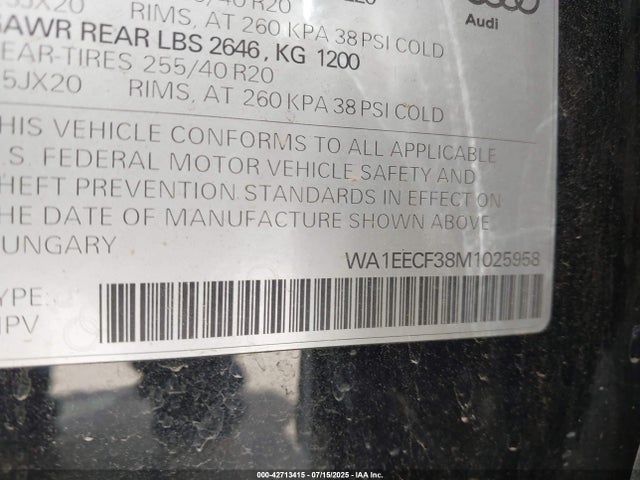 2021 AUDI Q3 WA1EECF38M1025958 Photo 8