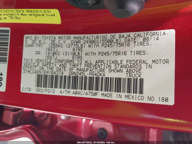 Toyota 1gr-fe 2014 3TMLU4EN1EM164374 Image 9