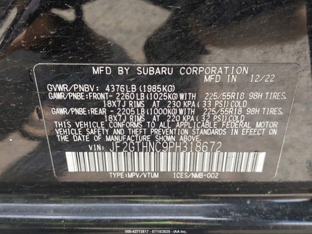 2023 SUBARU CROSSTREK JF2GTHNC9PH318672 Photo 8