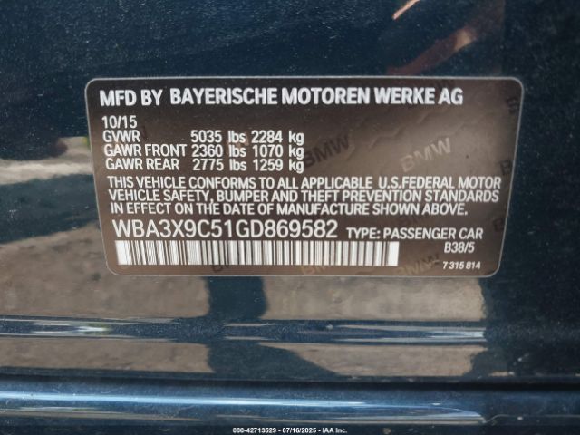 2016 BMW 335I GRAN TURISMO WBA3X9C51GD869582 Photo 8