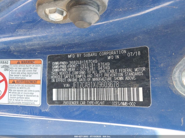 JF1ZCAB1XJ9603678 Subaru na