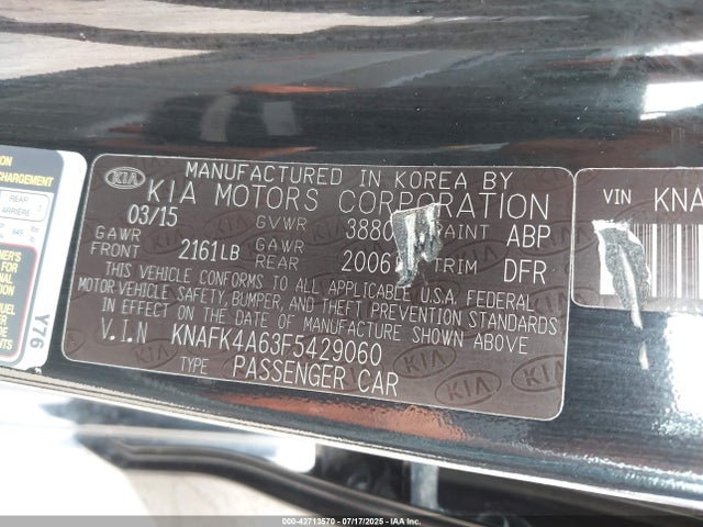 KIA dohc mpi nu 2015 KNAFK4A63F5429060 Image 9
