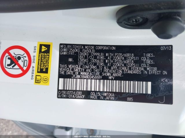 2013 LEXUS RX 350 JTJBK1BA8D2458889 Photo 8