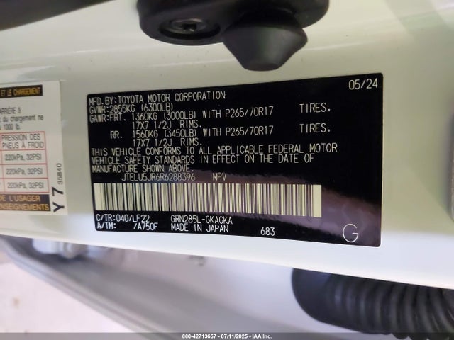JTELU5JR6R6288396 Toyota 1gr-fe