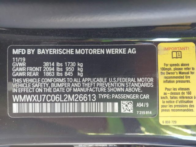 2020 MINI HARDTOP WMWXU7C06L2M26613 Photo 8